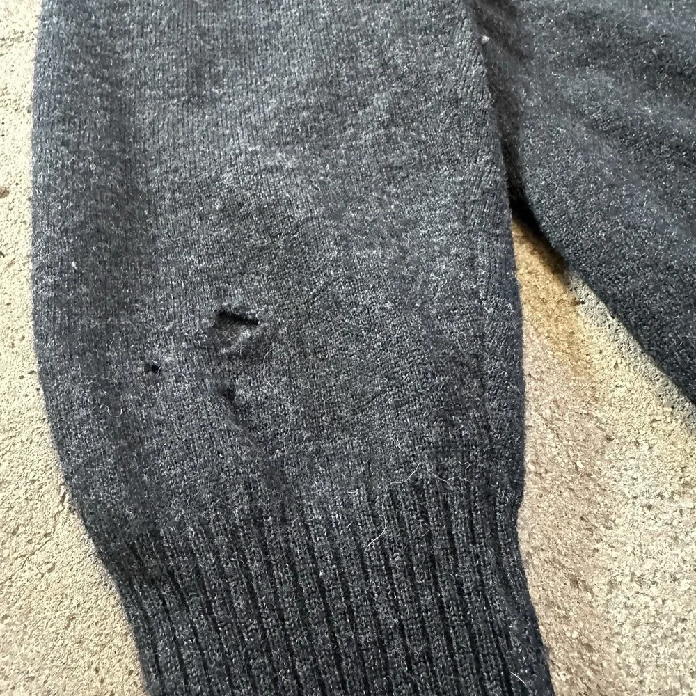 Vintage Polo Ralph Lauren Mens Sweater Charcoal 100% Lambs Wool V-Neck Preppy SM